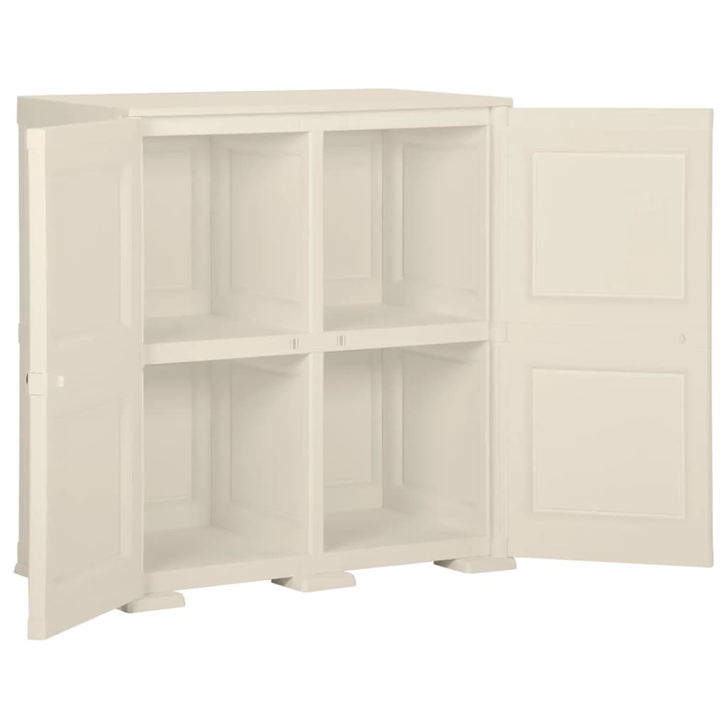 Armoire en plastique 79x43x85,5 cm Design de bois Crème