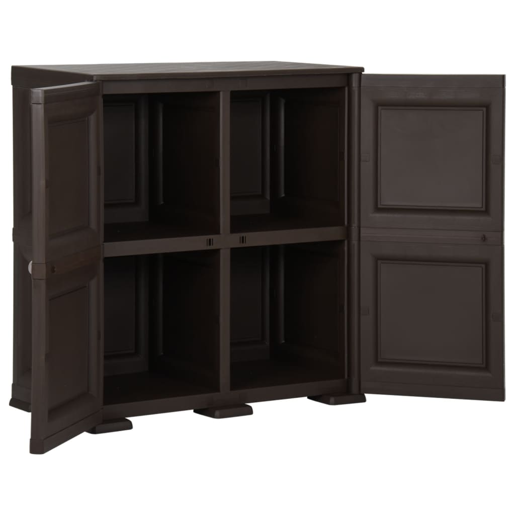 Armoire en plastique 79x43x85,5 cm Design de bois Marron