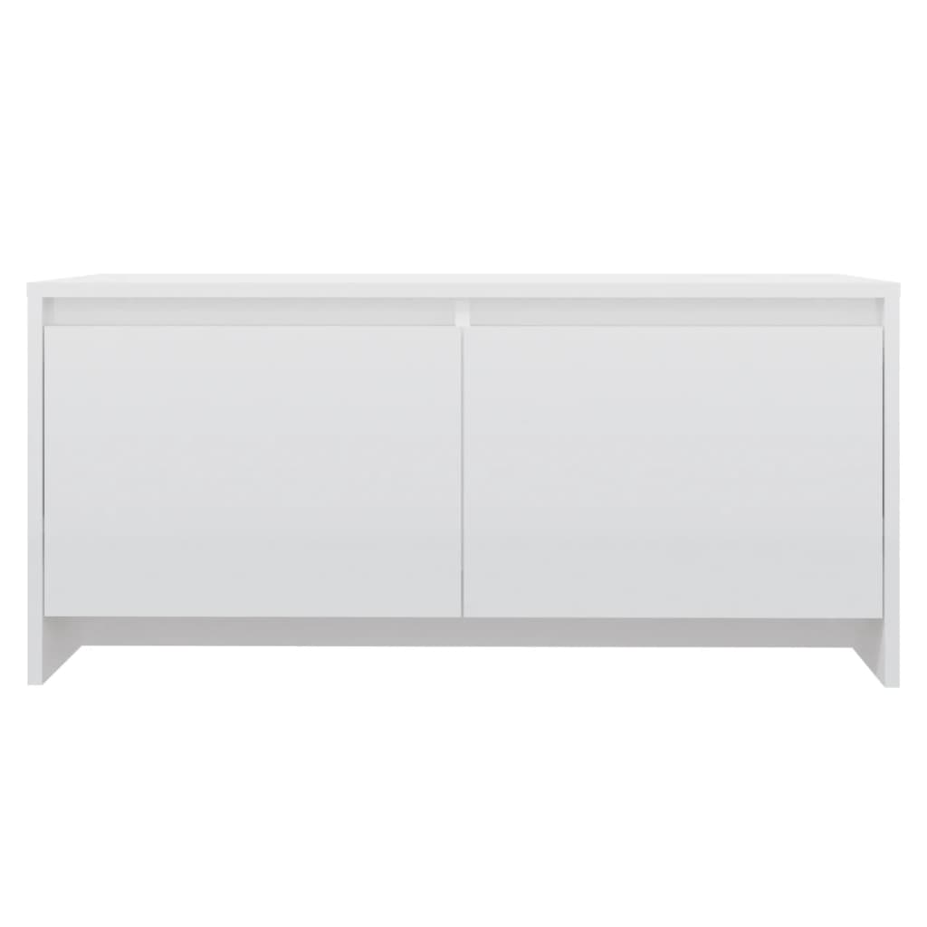 Table basse Blanc brillant 90x50x41,5 cm Aggloméré