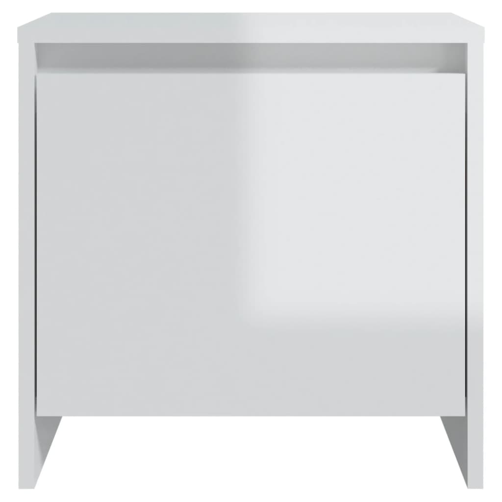 Table de chevet Blanc brillant 45x34x44,5 cm Aggloméré