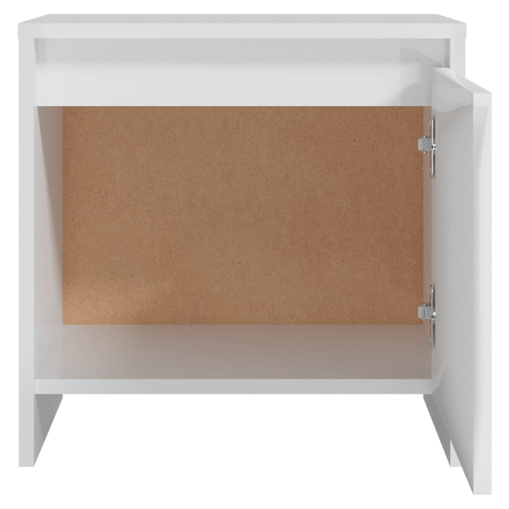 Table de chevet Blanc brillant 45x34x44,5 cm Aggloméré