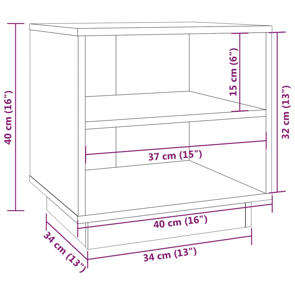 Tables de chevet 2 pcs 40x34x40 cm Bois de pin solide