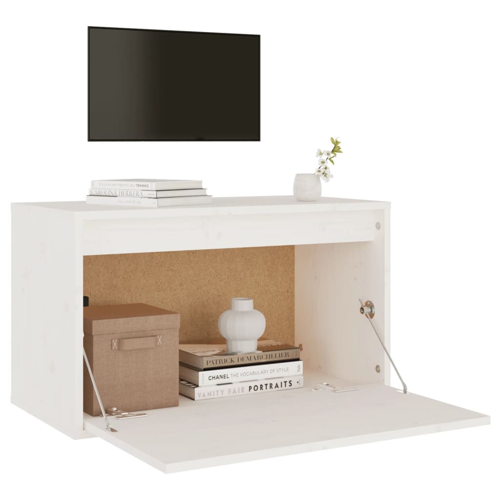 Armoire murale Blanc 60x30x35 cm Bois de pin massif