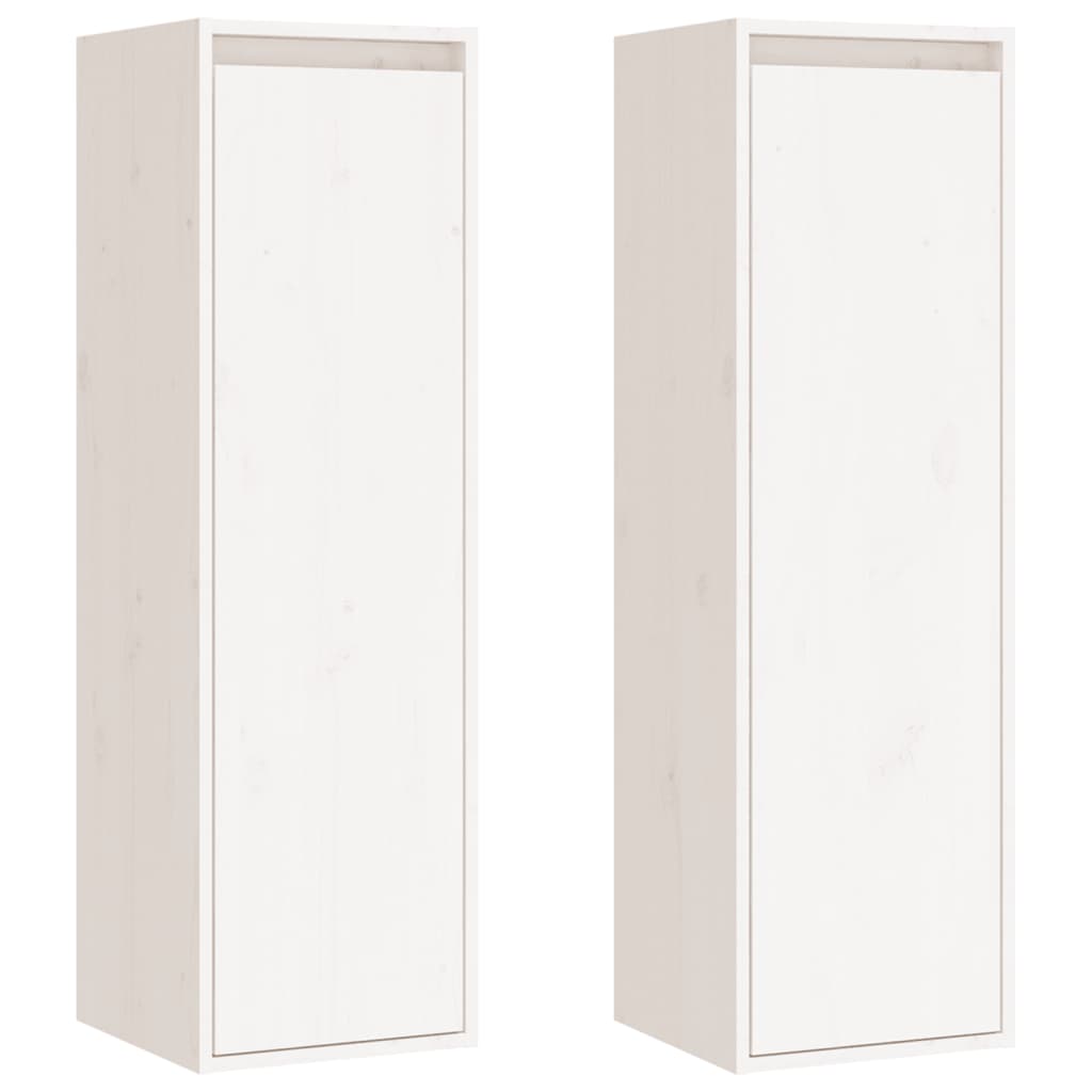 Armoires murales 2 pcs Blanc 30x30x100 cm Bois de pin massif