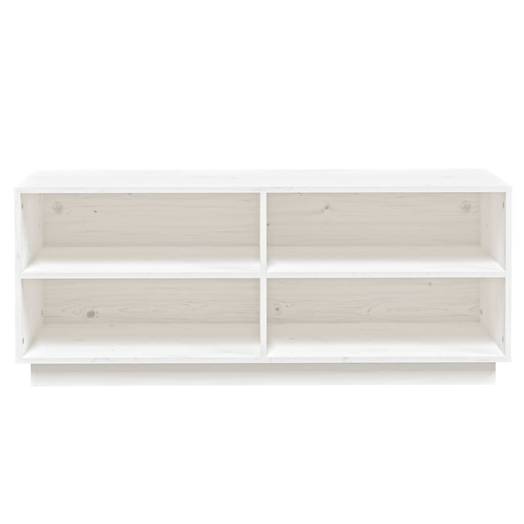 Armoire à chaussures Blanc 110x34x45 cm Bois de pin massif