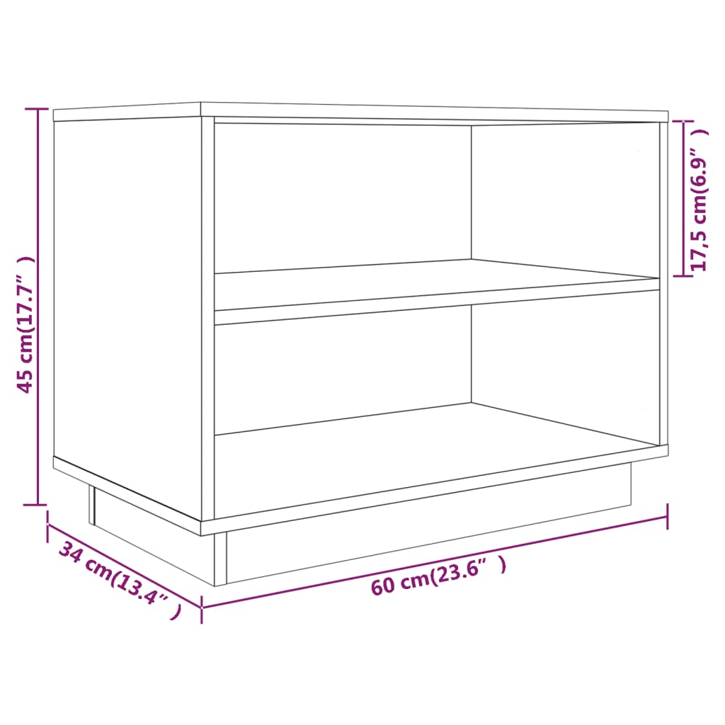 Armoire à chaussures Gris 60x34x45 cm Bois de pin massif