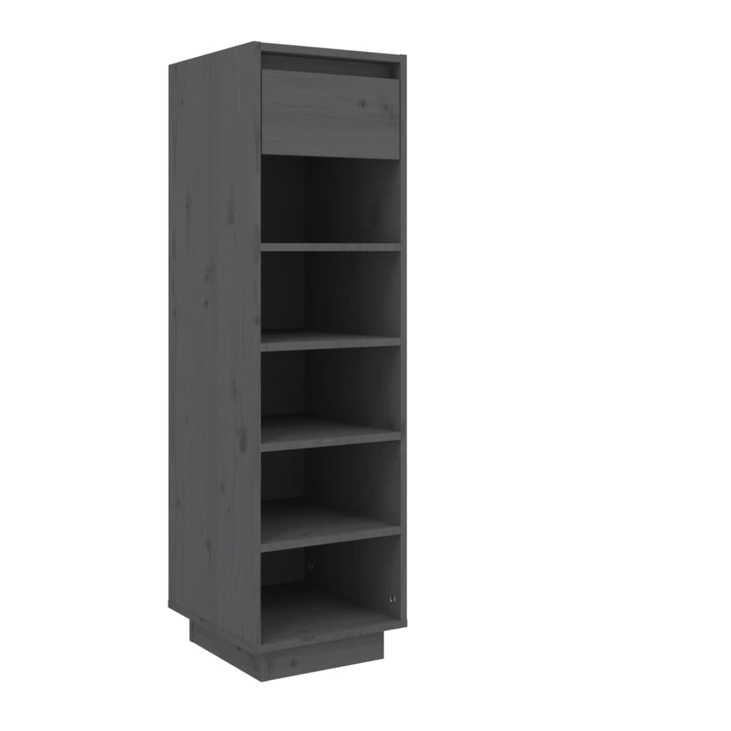 Armoire à chaussures Gris 34x30x105 cm Bois de pin massif