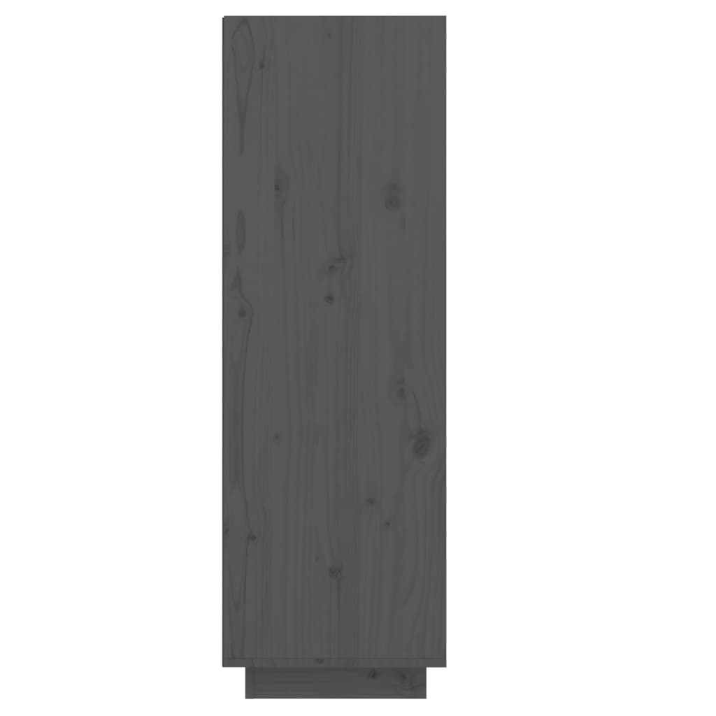 Armoire à chaussures Gris 34x30x105 cm Bois de pin massif