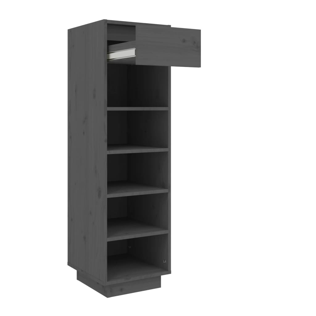 Armoire à chaussures Gris 34x30x105 cm Bois de pin massif