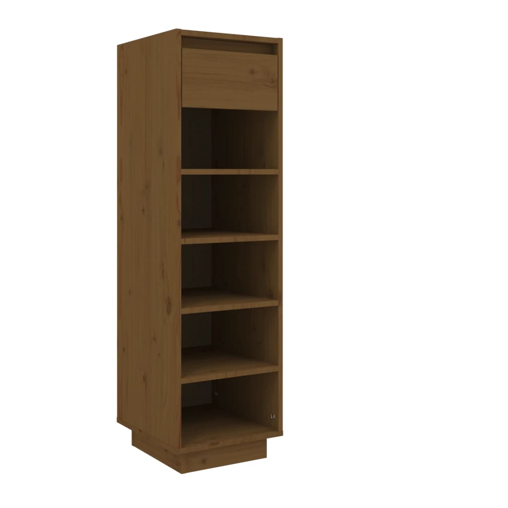 Armoire à chaussures Marron miel 34x30x105cm Bois de pin massif