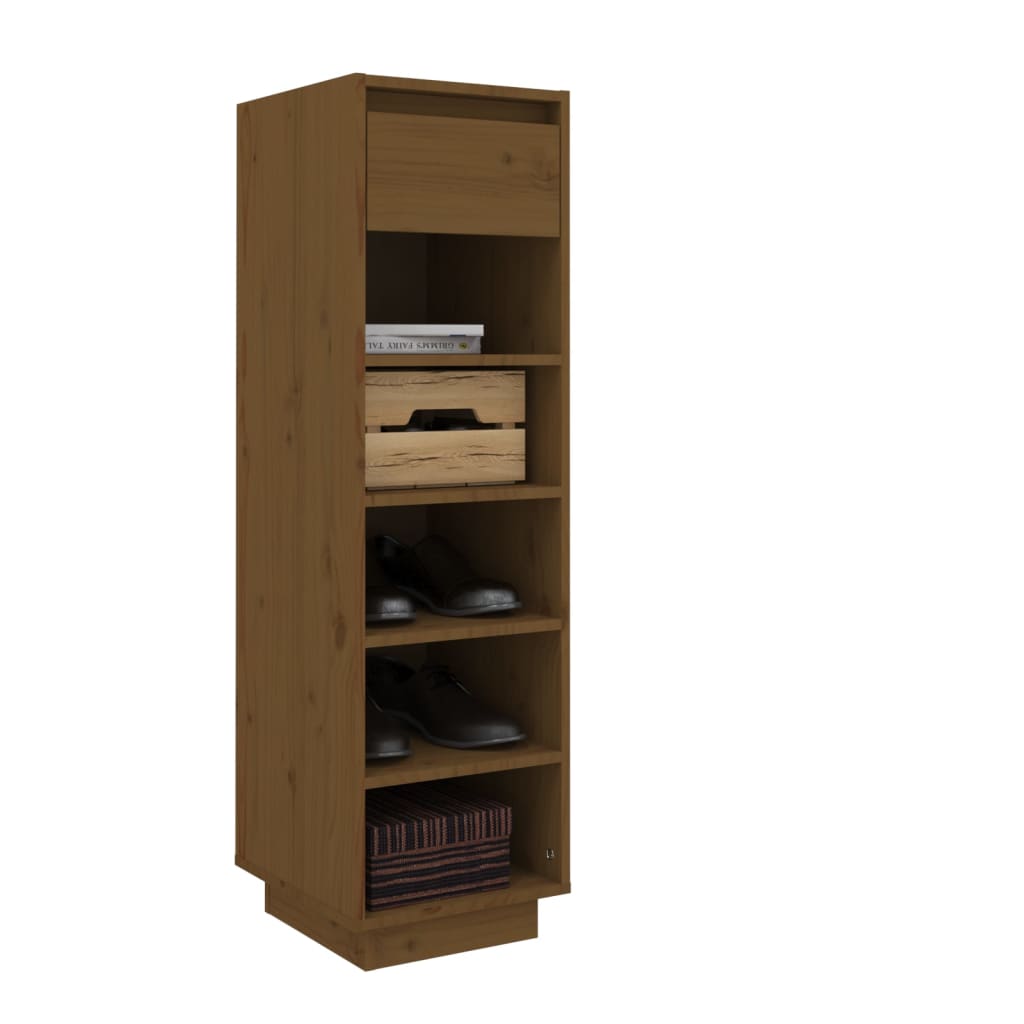 Armoire à chaussures Marron miel 34x30x105cm Bois de pin massif