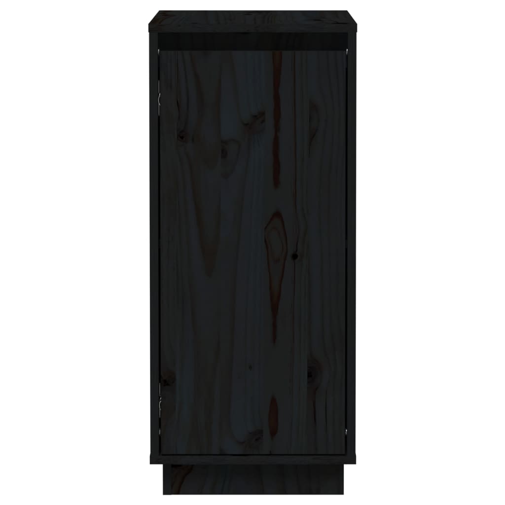 Buffets 2 pcs Noir 31,5x34x75 cm Bois massif de pin
