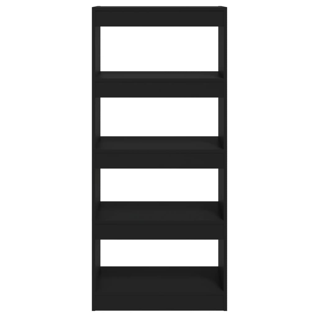 Bibliothèque/Cloison Noir 60x30x135 cm Bois d'ingénierie