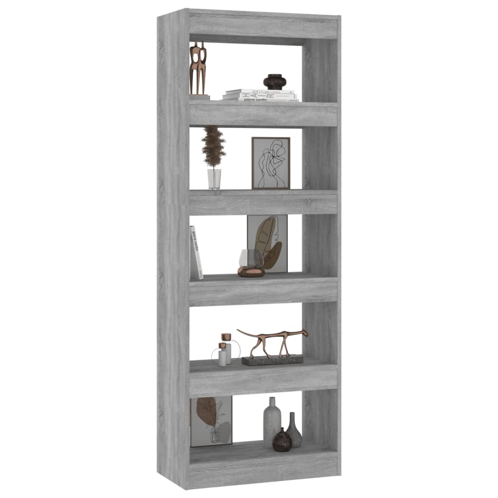 Bibliothèque/Séparateur de pièce Gris béton 60x30x166 cm