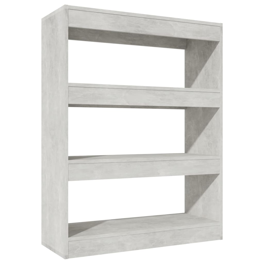 Bibliothèque/Cloison Gris béton 80x30x103 cm Bois d'ingénierie