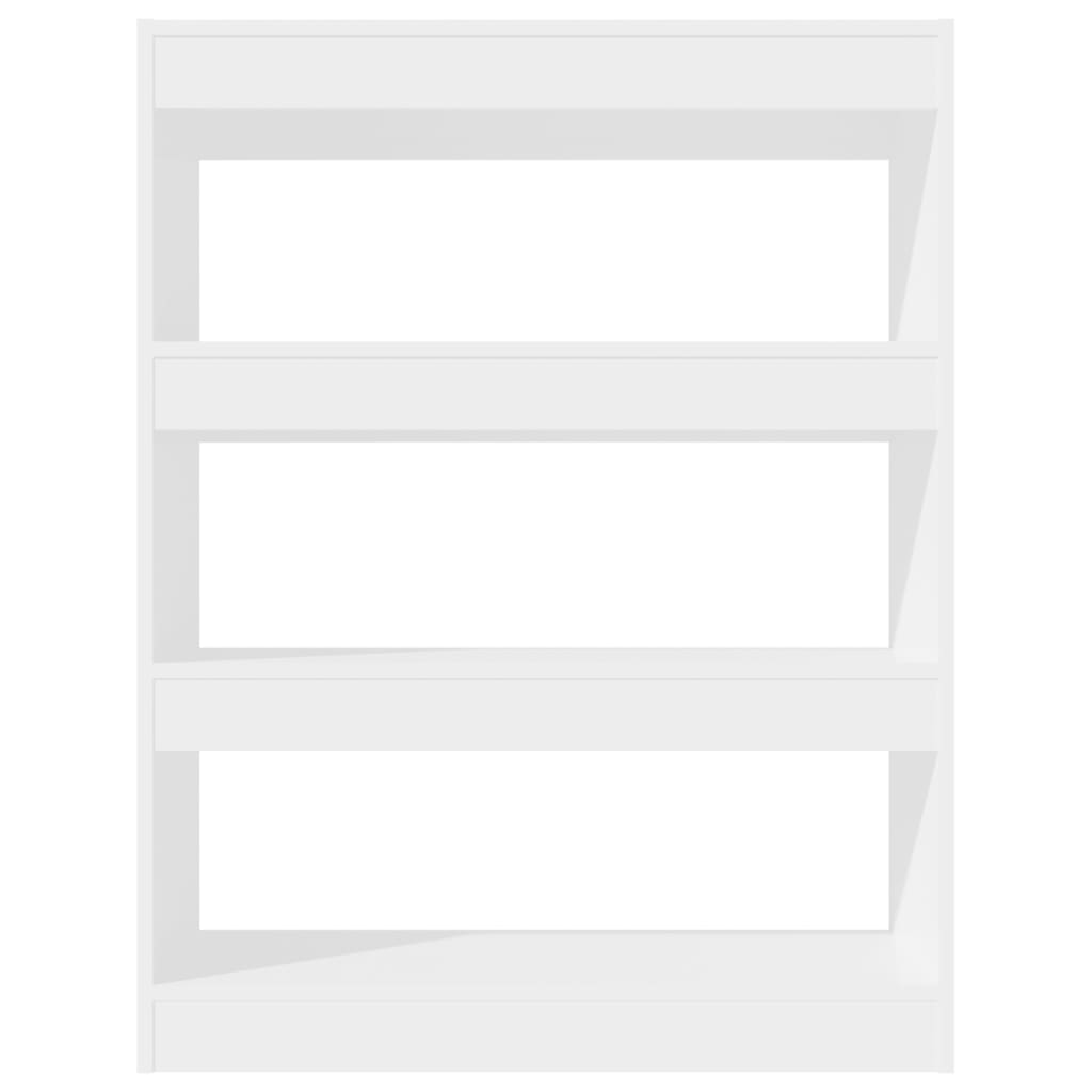 Bibliothèque/Cloison Blanc brillant 80x30x103cm Bois ingénierie
