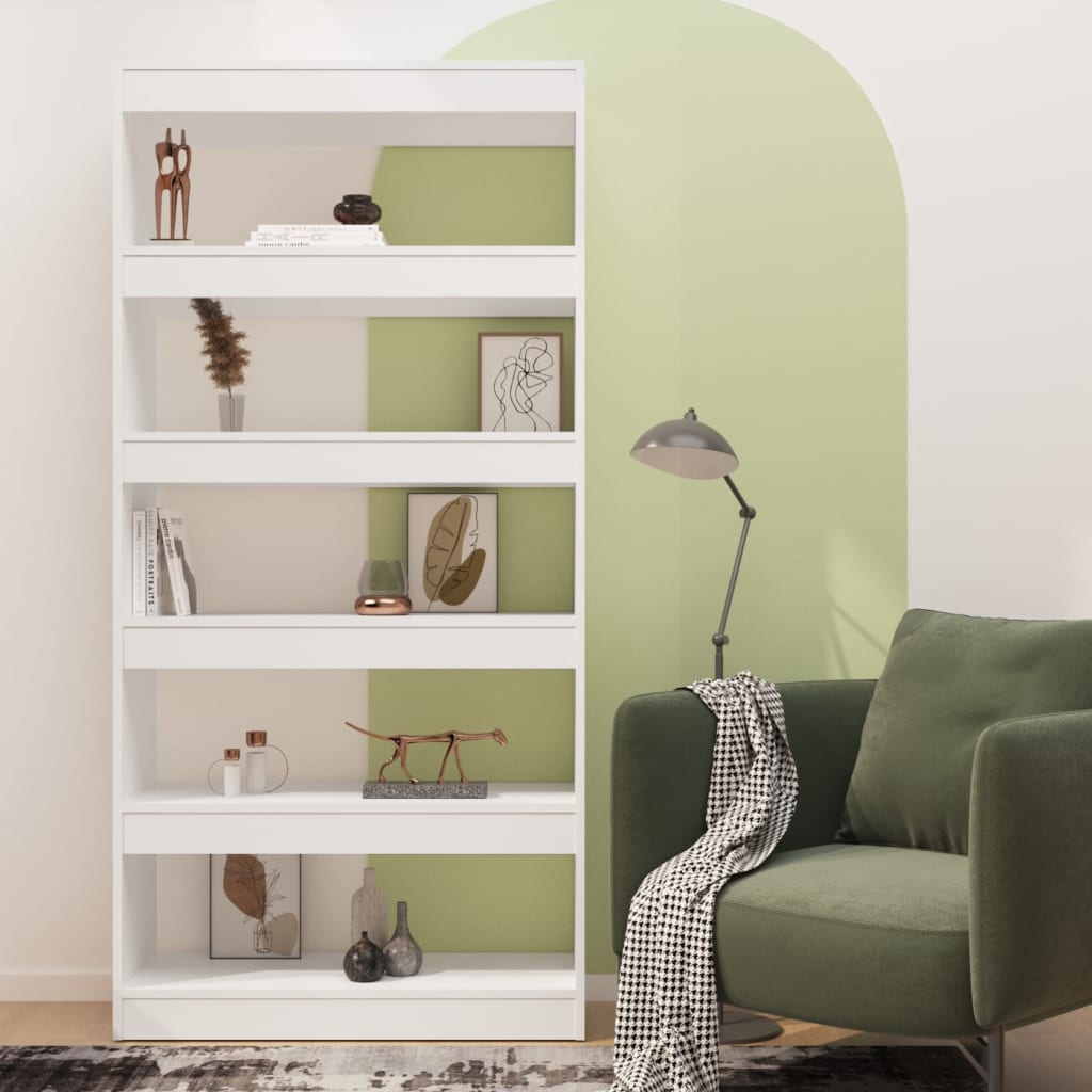 Bibliothèque/Séparateur de pièce Blanc 80x30x166 cm Aggloméré