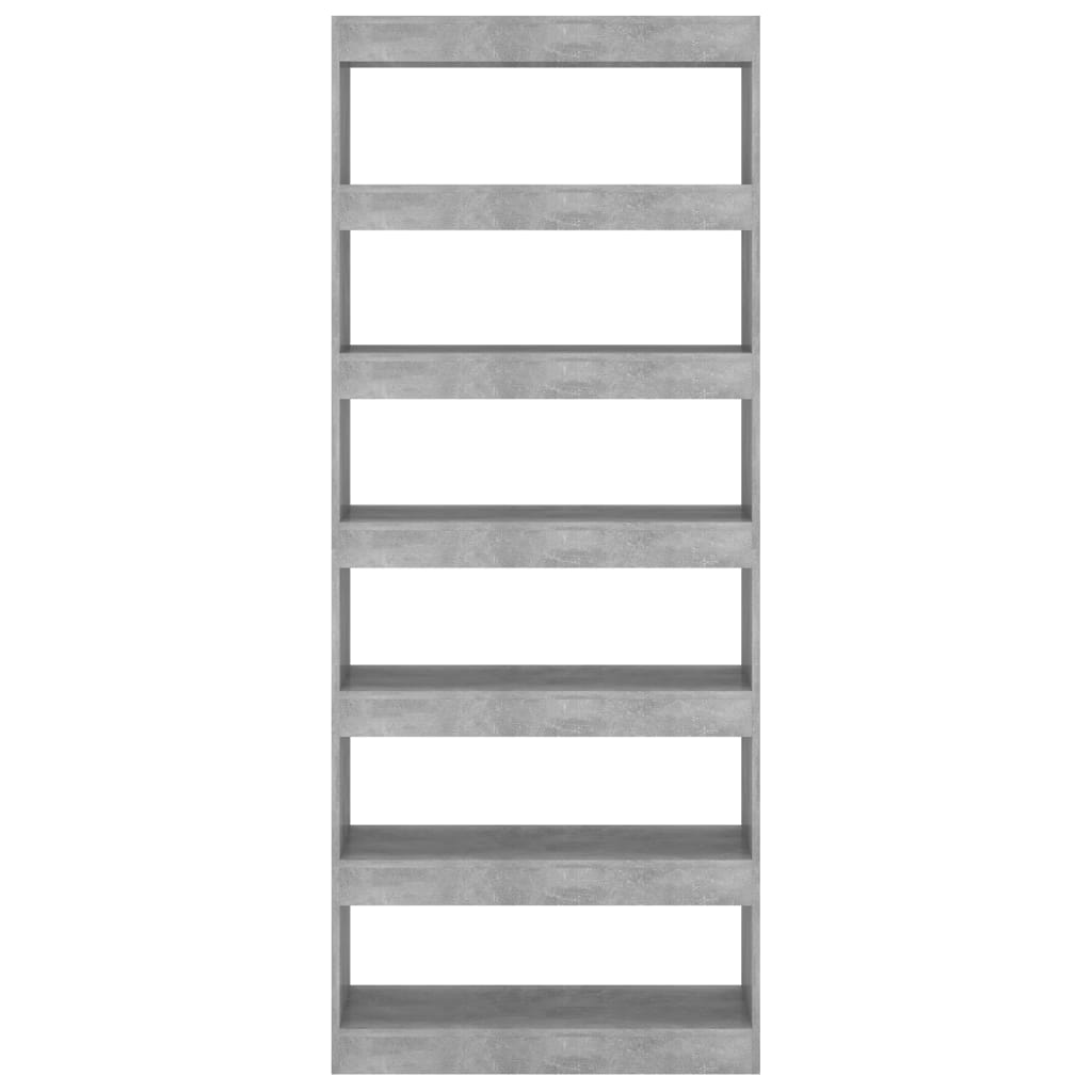 Bibliothèque de séparation Gris béton 80x30x198 cm Aggloméré