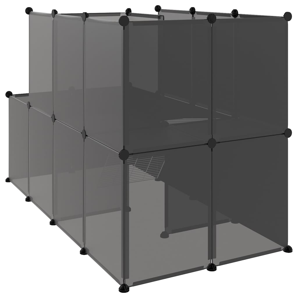 Cage pour petits animaux Noir 142x74x93 cm PP et Acier