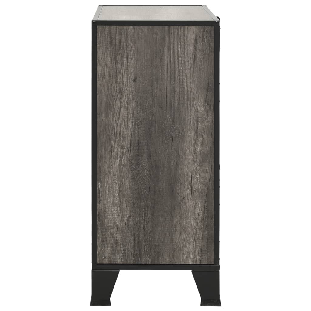 Armoires de rangement 2 pcs Gris 72x36x82 cm Métal et MDF