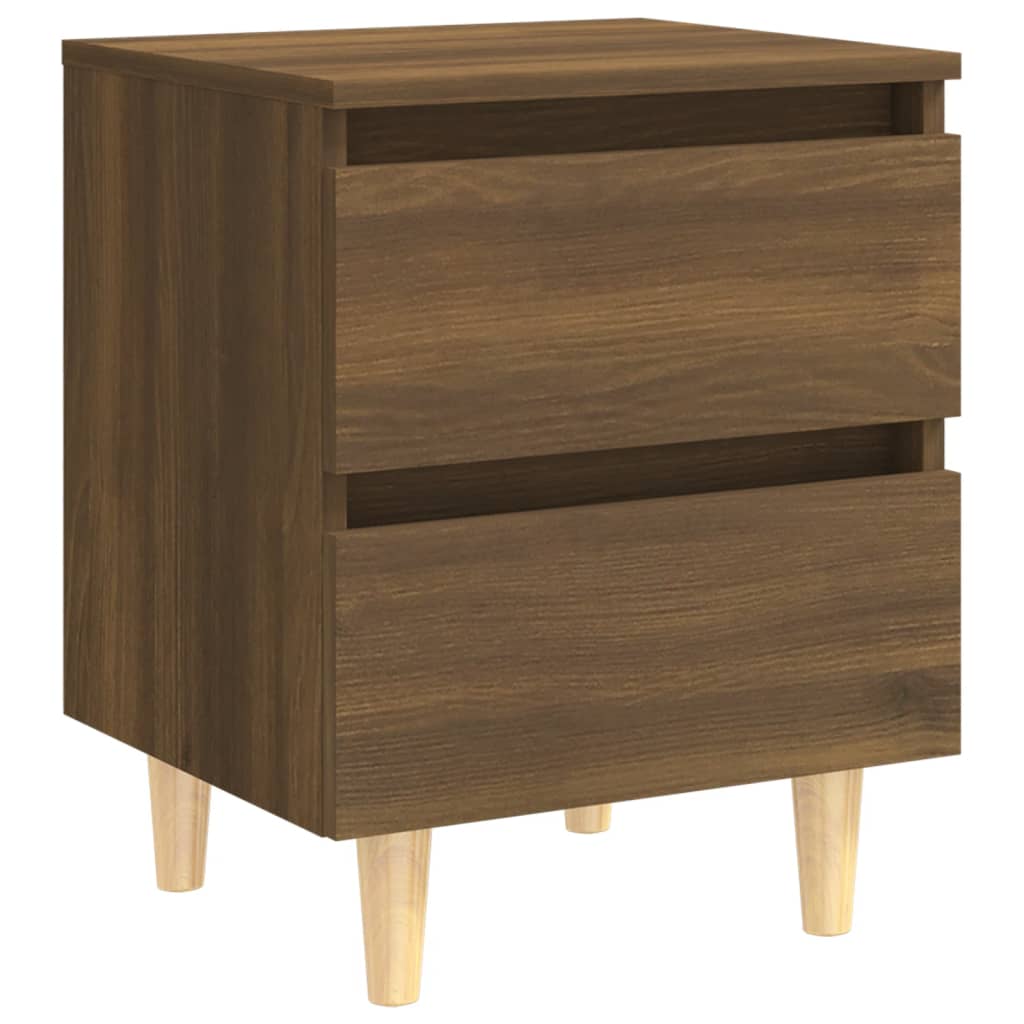 Table de chevet avec pieds en bois Chêne marron 40x35x50 cm