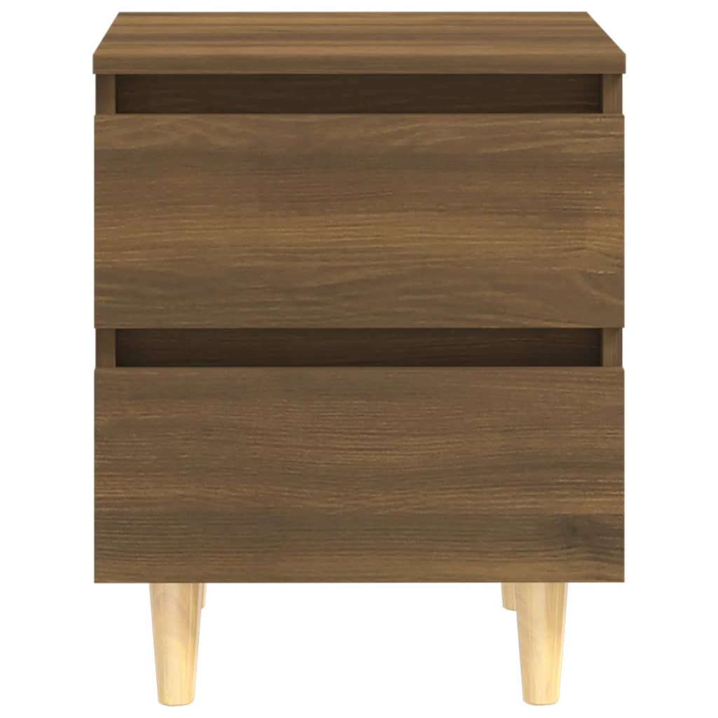Table de chevet avec pieds en bois Chêne marron 40x35x50 cm