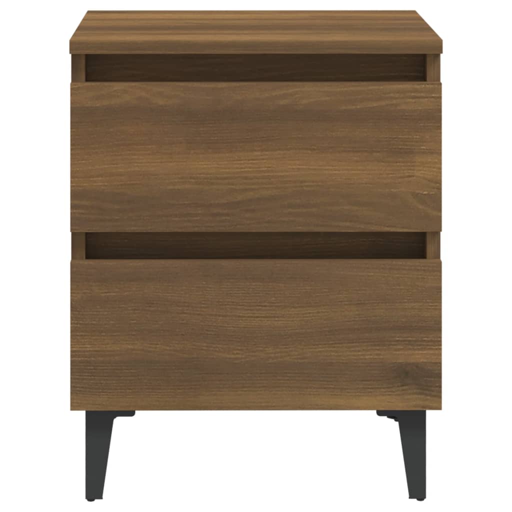 Table de chevet avec pieds en métal Chêne marron 40x35x50 cm