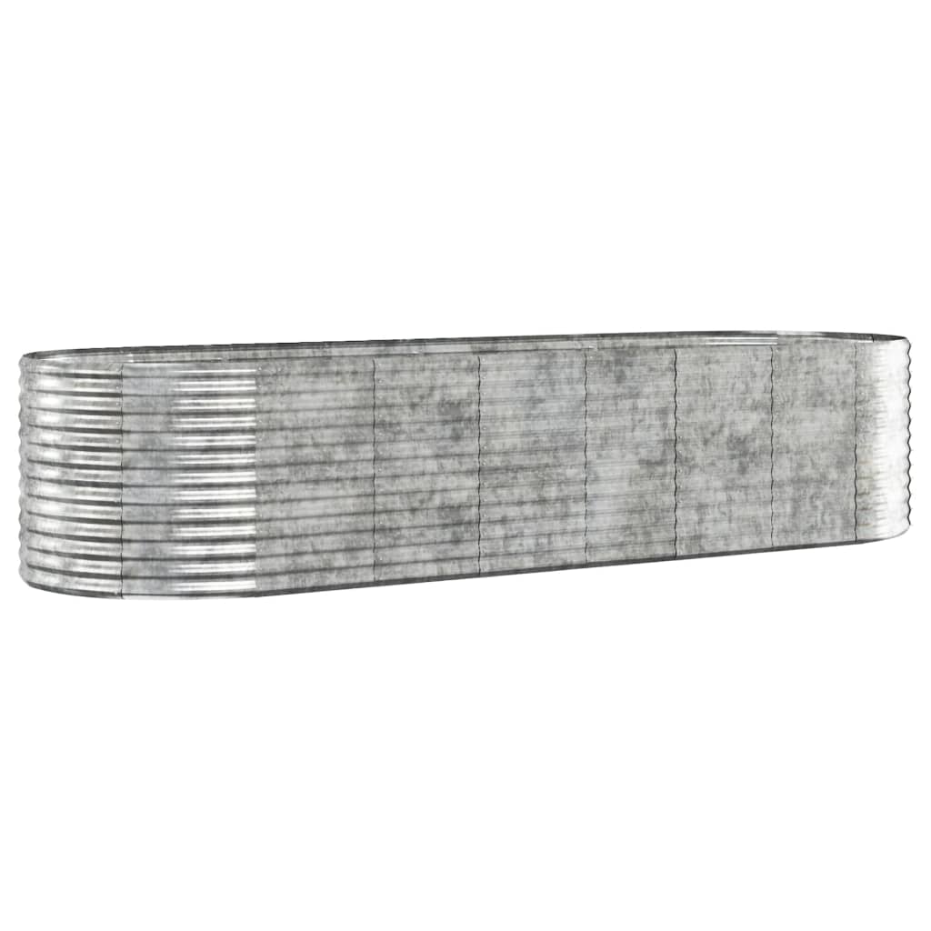 Jardinière Acier enduit de poudre 322x100x68 cm Argenté