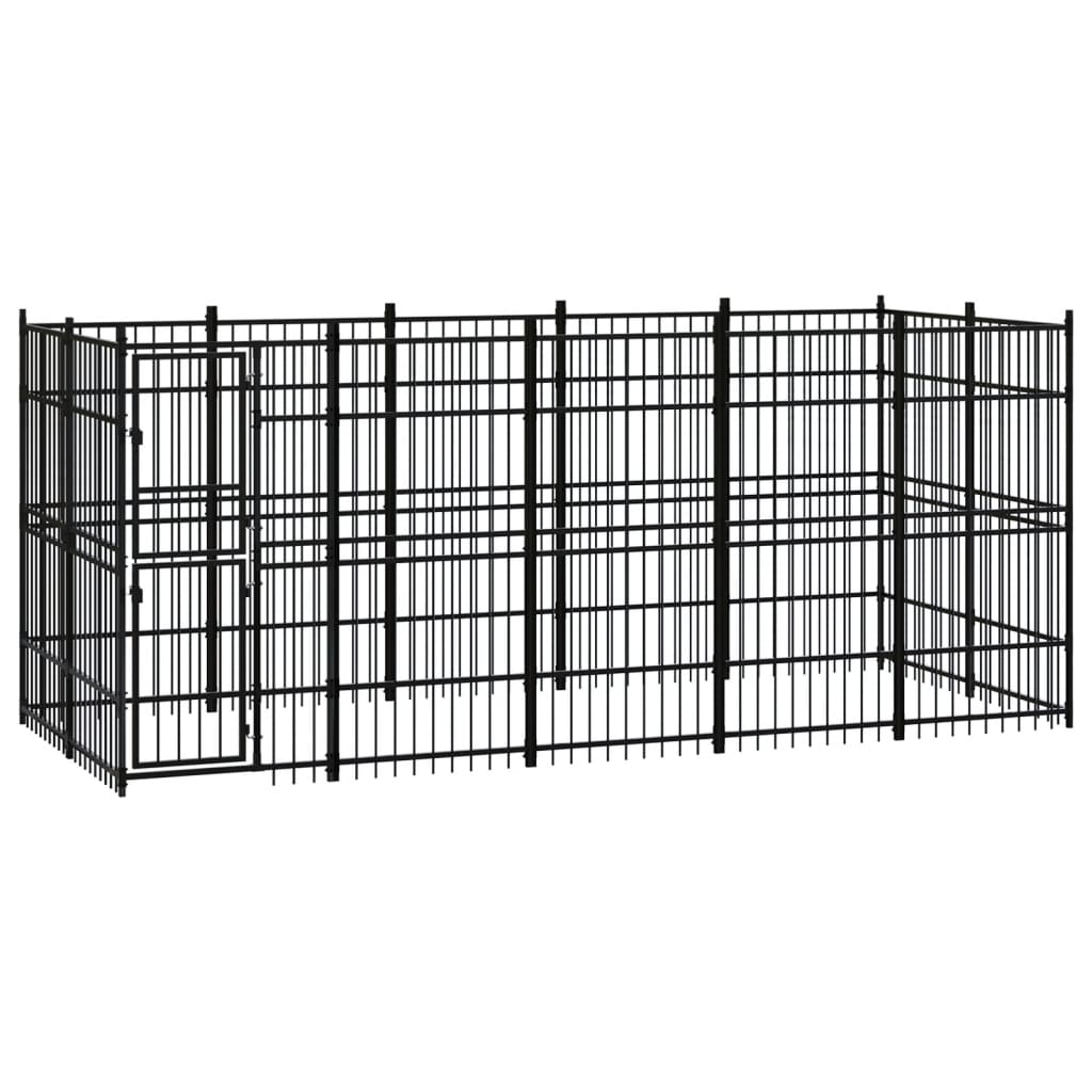 Chenil d'extérieur pour chiens Acier 9,22 m²