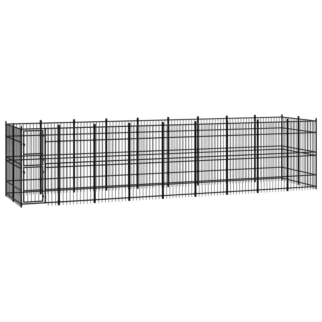 Chenil d'extérieur pour chiens Acier 16,59 m²