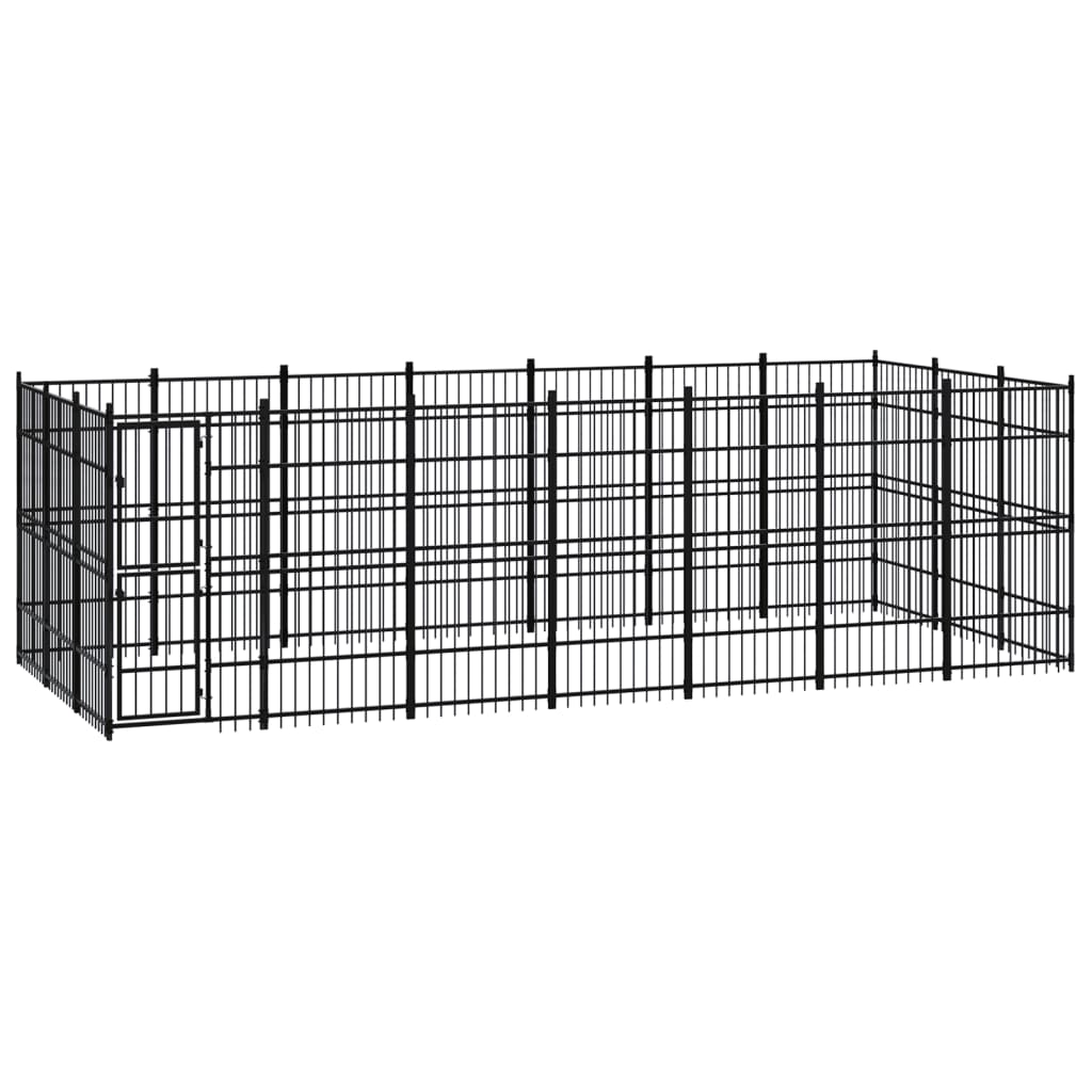 Chenil d'extérieur pour chiens Acier 19,35 m²