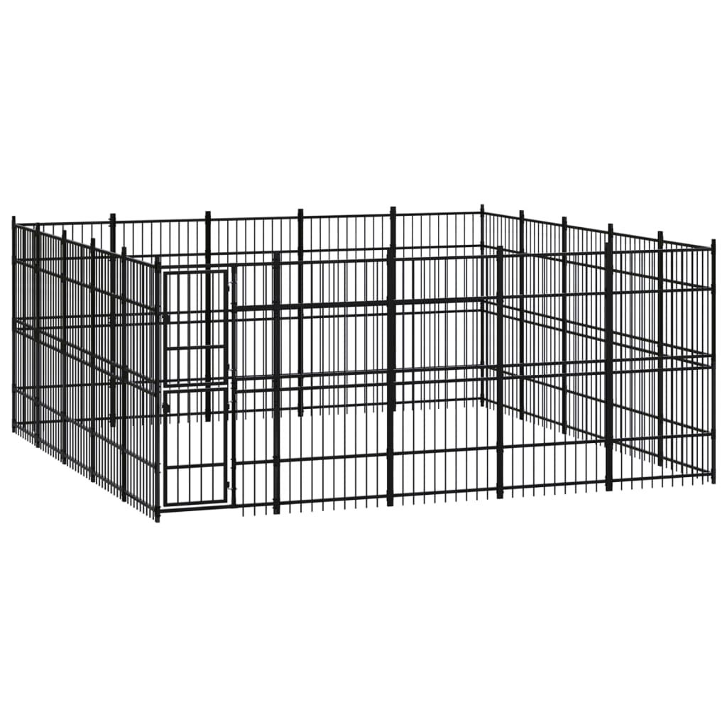 Chenil d'extérieur pour chiens Acier 23,04 m²