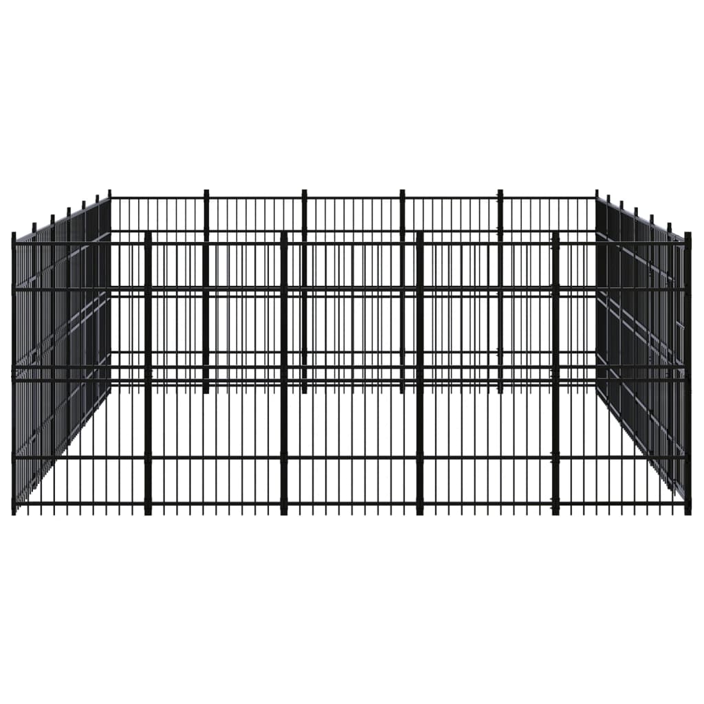 Chenil d'extérieur pour chiens Acier 27,65 m²