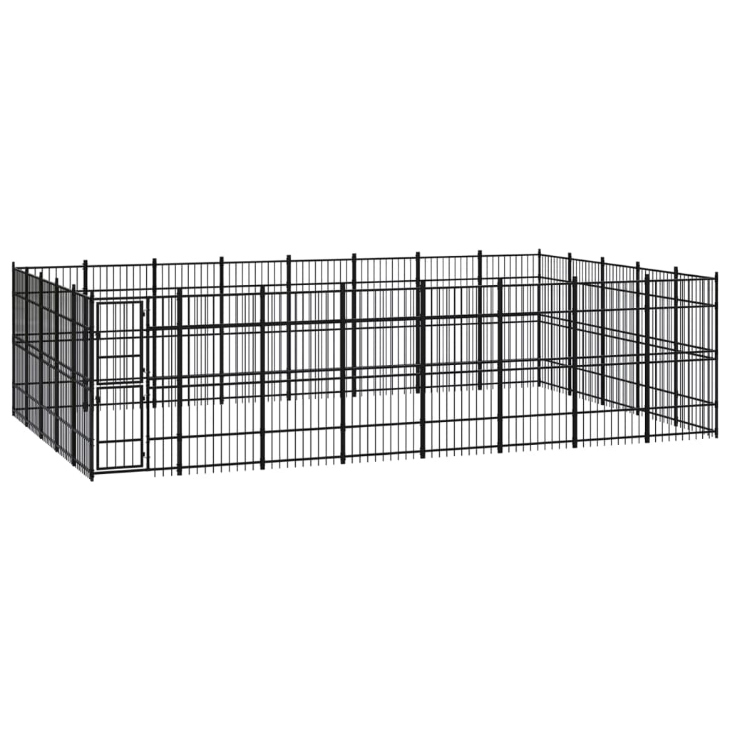 Chenil d'extérieur pour chiens Acier 36,86 m²