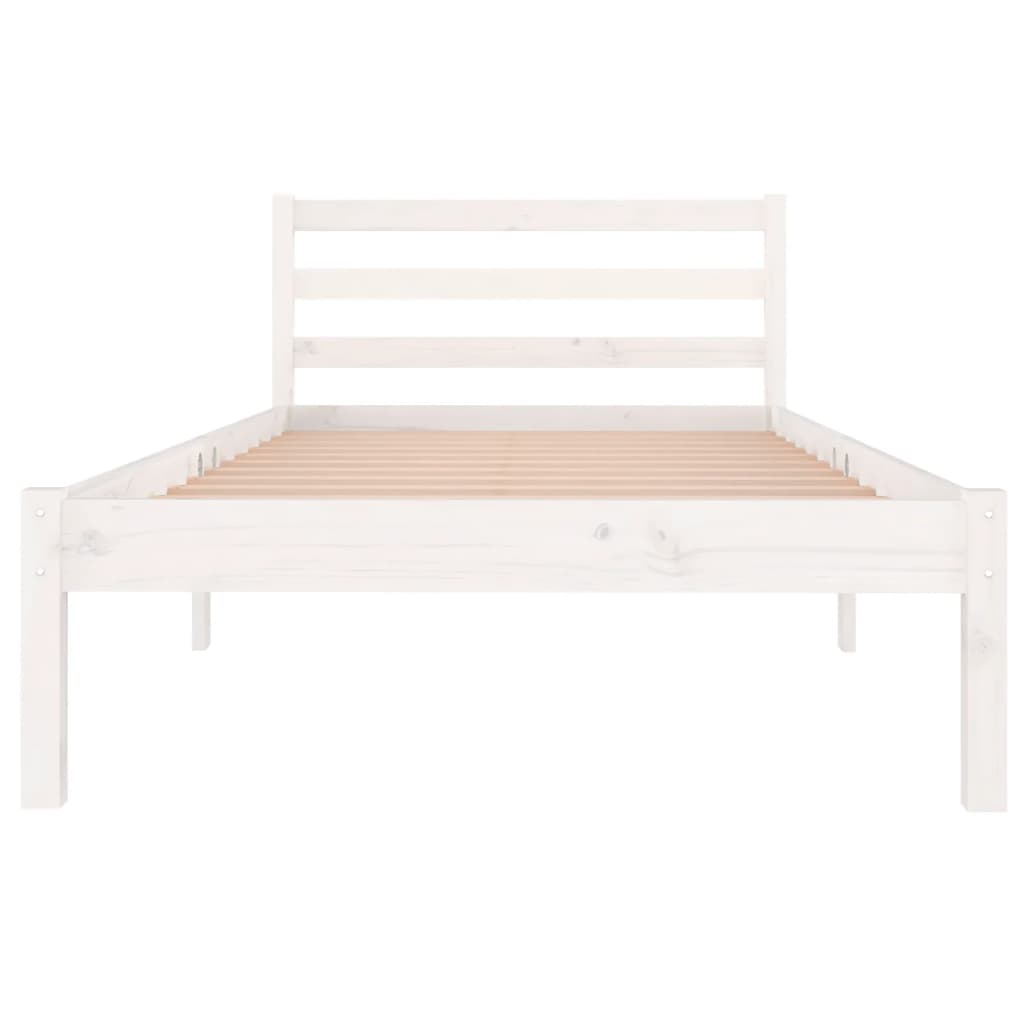 Cadre de lit Bois massif de pin 90x200 cm Blanc