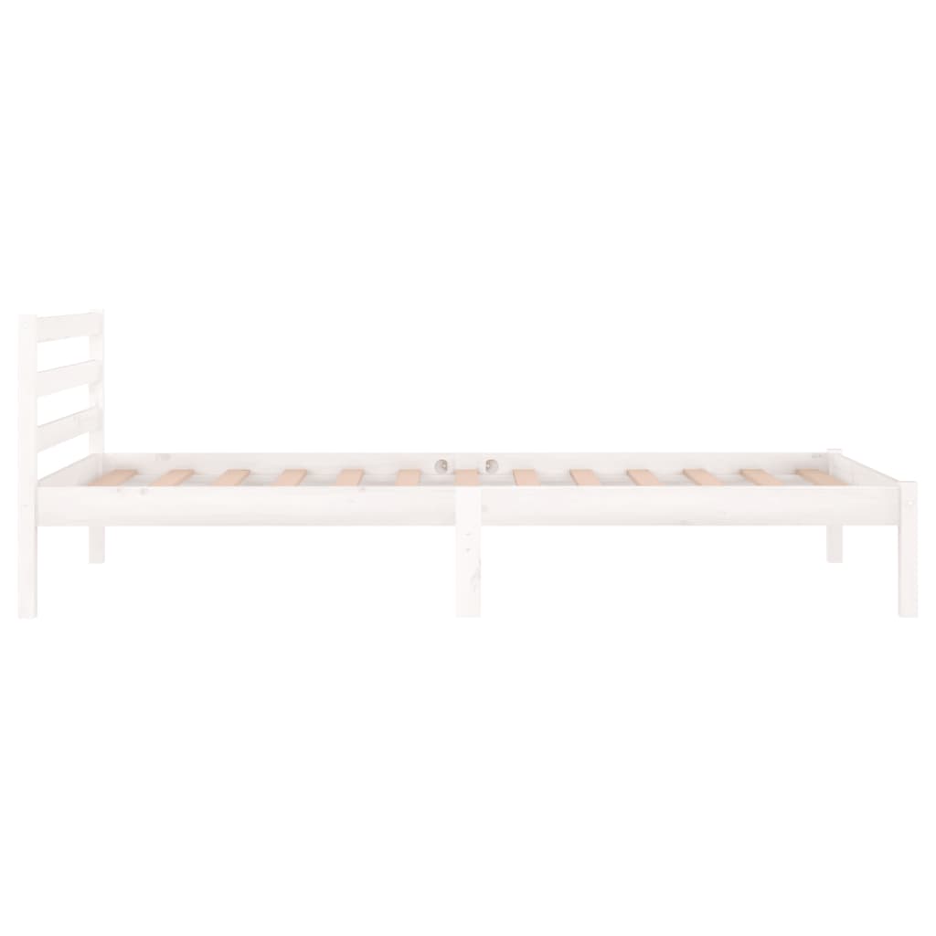 Cadre de lit Bois massif de pin 90x200 cm Blanc