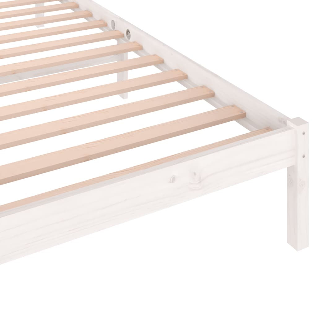 Cadre de lit Bois massif de pin 90x200 cm Blanc