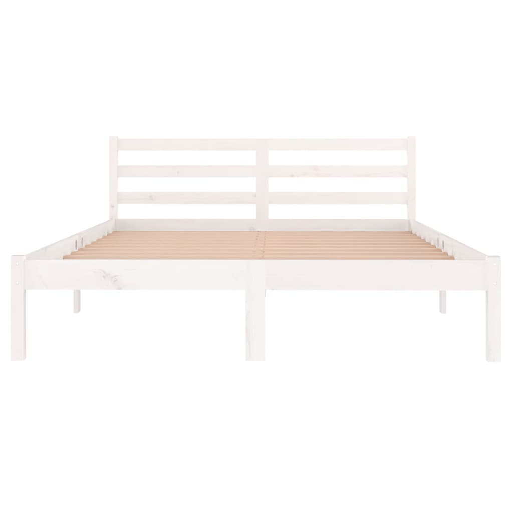 Cadre de lit Bois massif de pin 140x200 cm Blanc