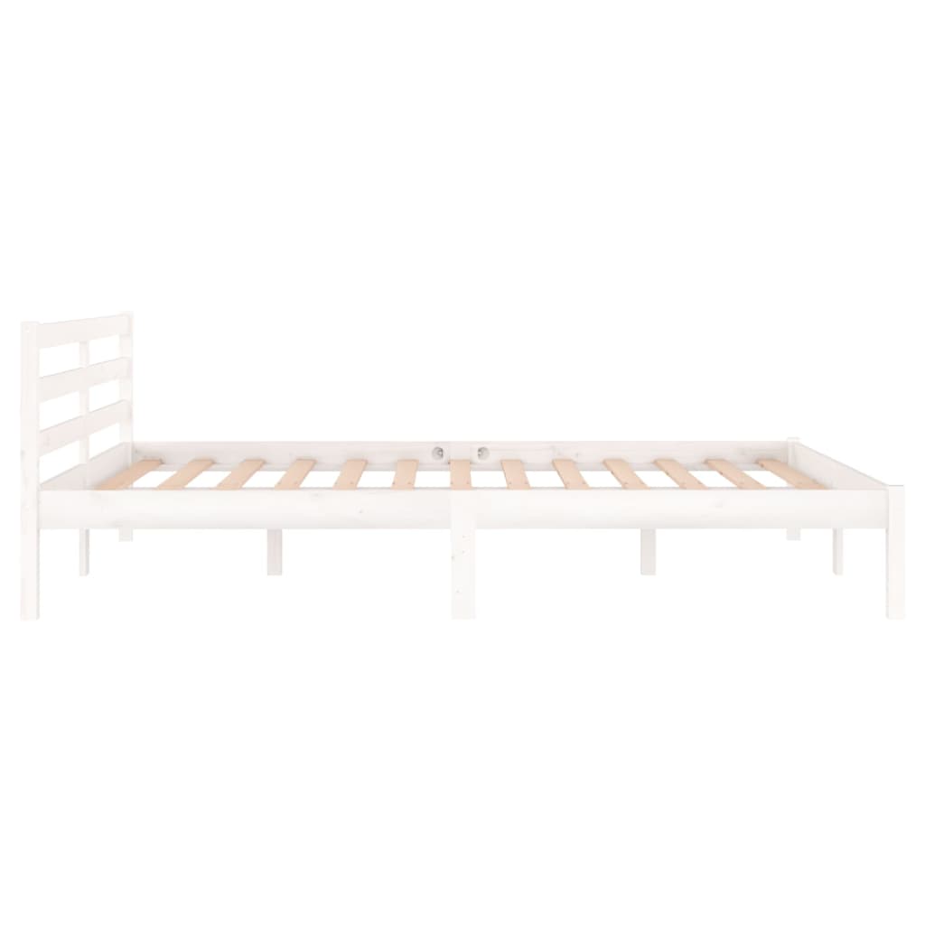 Cadre de lit Bois massif de pin 140x200 cm Blanc