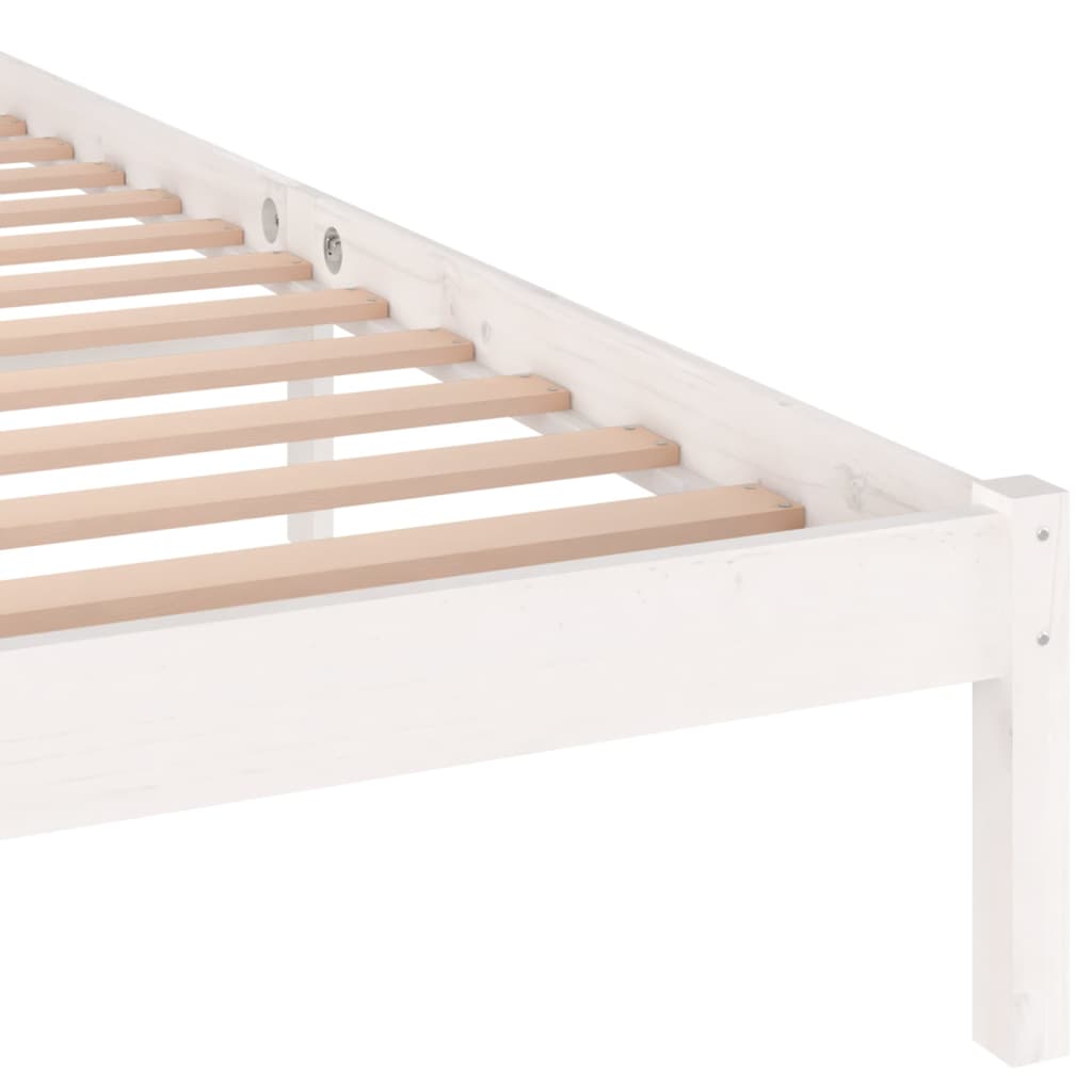 Cadre de lit Bois massif de pin 140x200 cm Blanc
