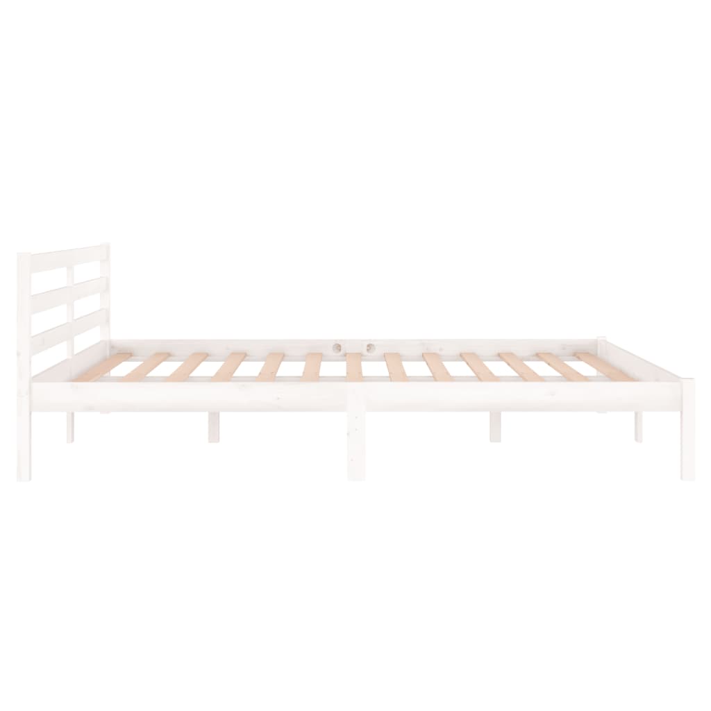 Cadre de lit Bois massif de pin 160x200 cm Blanc