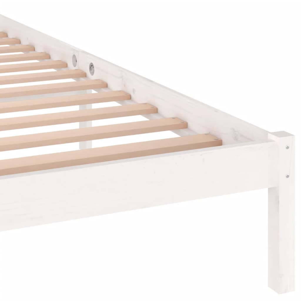 Cadre de lit Bois massif de pin 160x200 cm Blanc