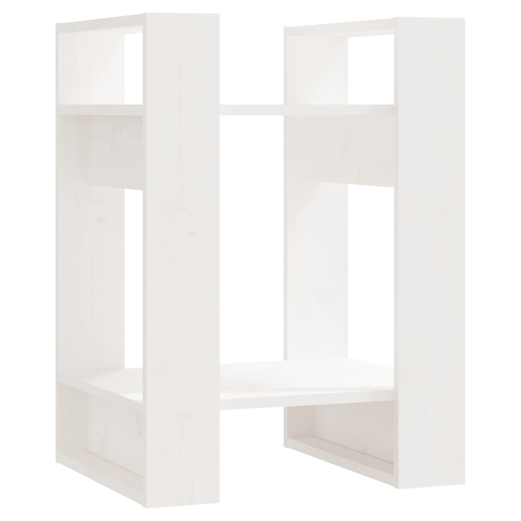 Bibliothèque/Séparateur de pièce Blanc 41x35x57 cm Pin solide