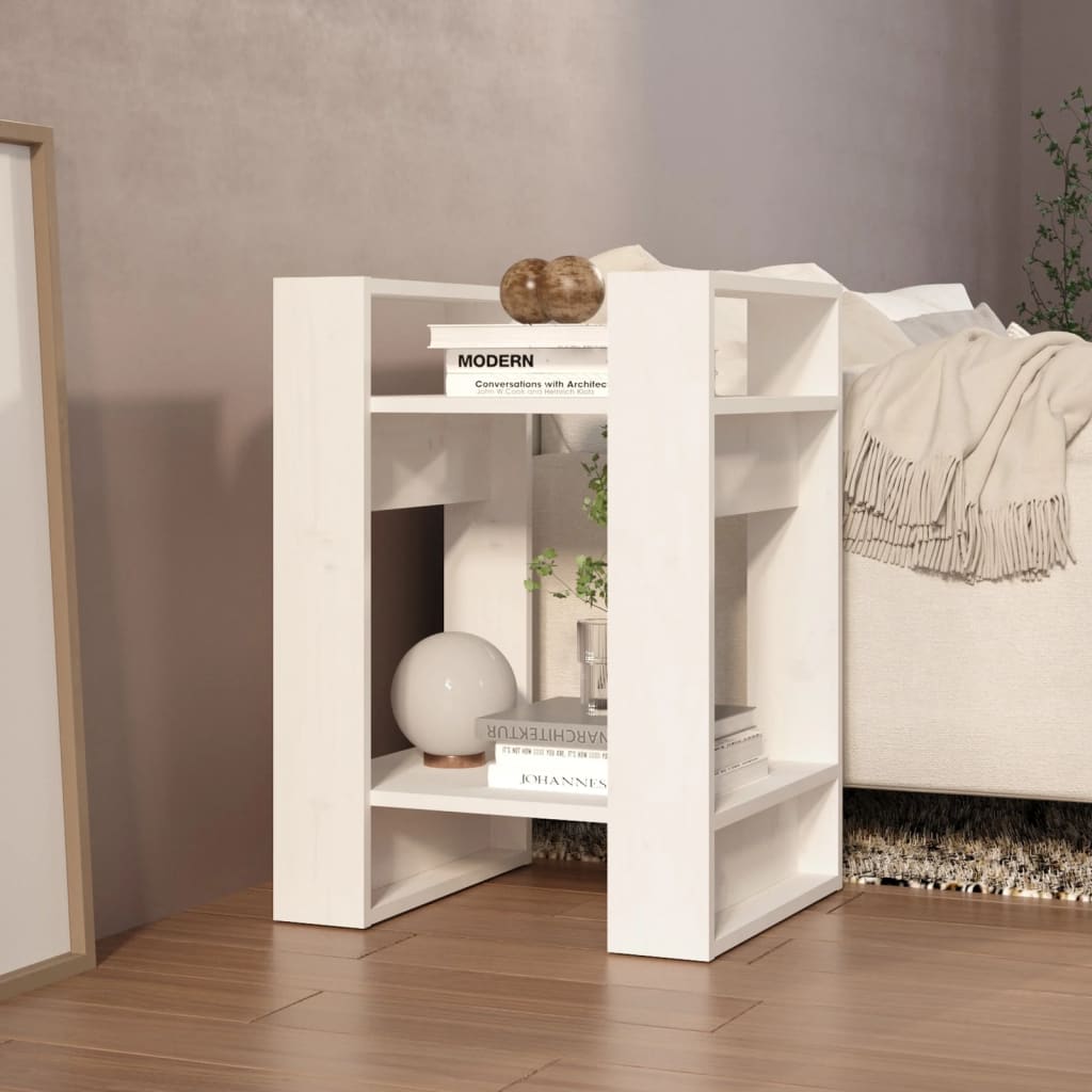 Bibliothèque/Séparateur de pièce Blanc 41x35x57 cm Pin solide