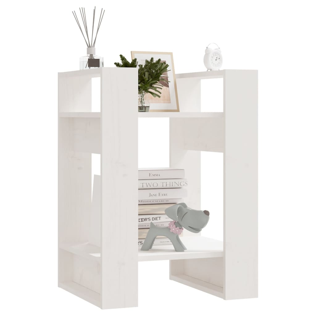 Bibliothèque/Séparateur de pièce Blanc 41x35x57 cm Pin solide