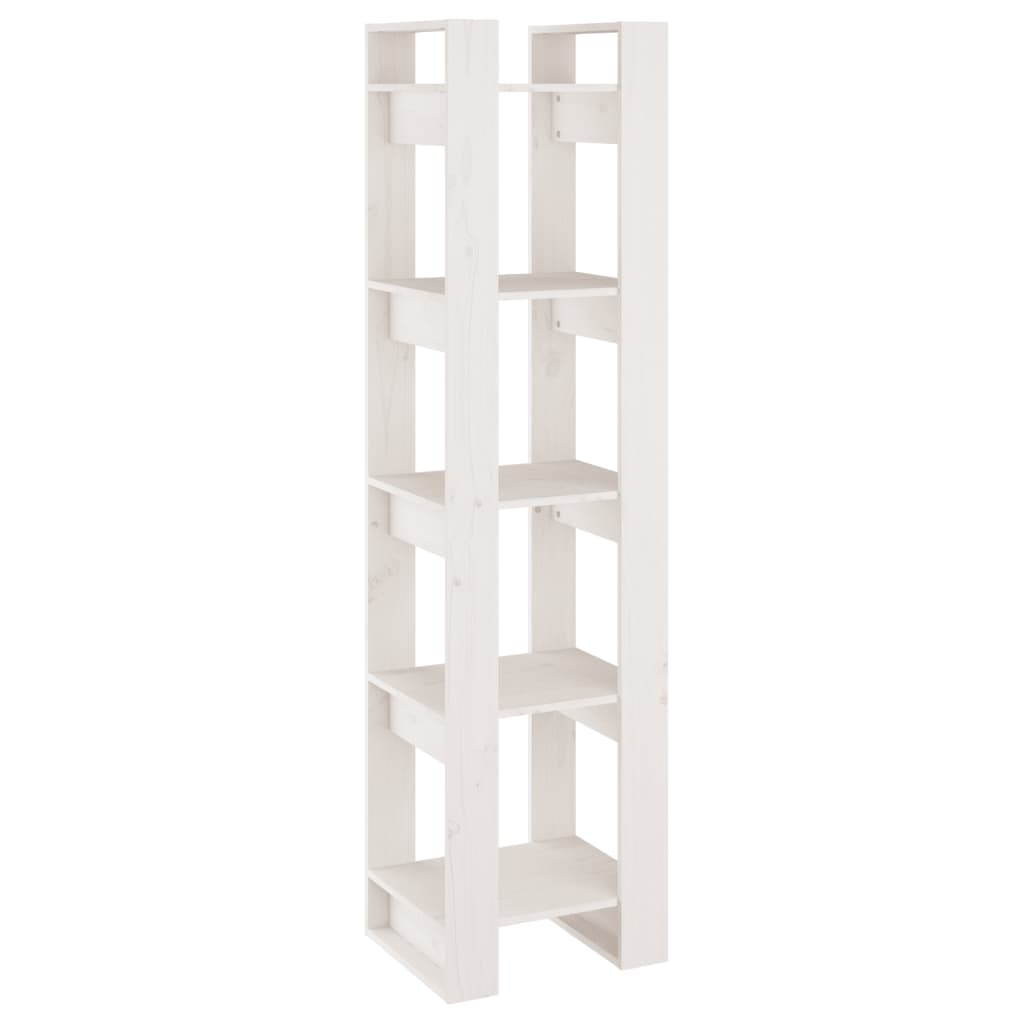 Bibliothèque/Séparateur de pièce Blanc 41x35x160 cm Pin solide