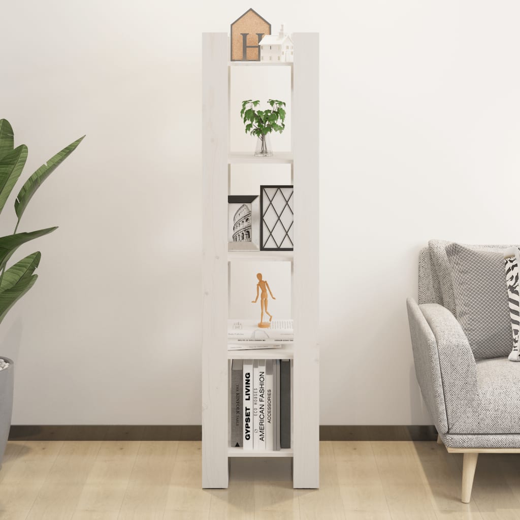 Bibliothèque/Séparateur de pièce Blanc 41x35x160 cm Pin solide