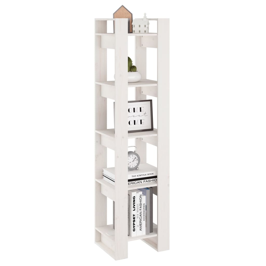 Bibliothèque/Séparateur de pièce Blanc 41x35x160 cm Pin solide