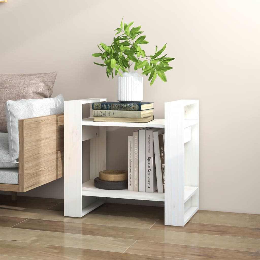 Bibliothèque/Séparateur de pièce Blanc 60x35x57 cm Pin solide