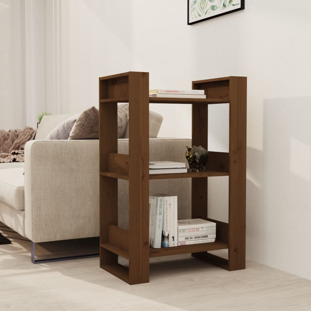 Bibliothèque/Cloison Marron miel 60x35x91 cm Bois massif